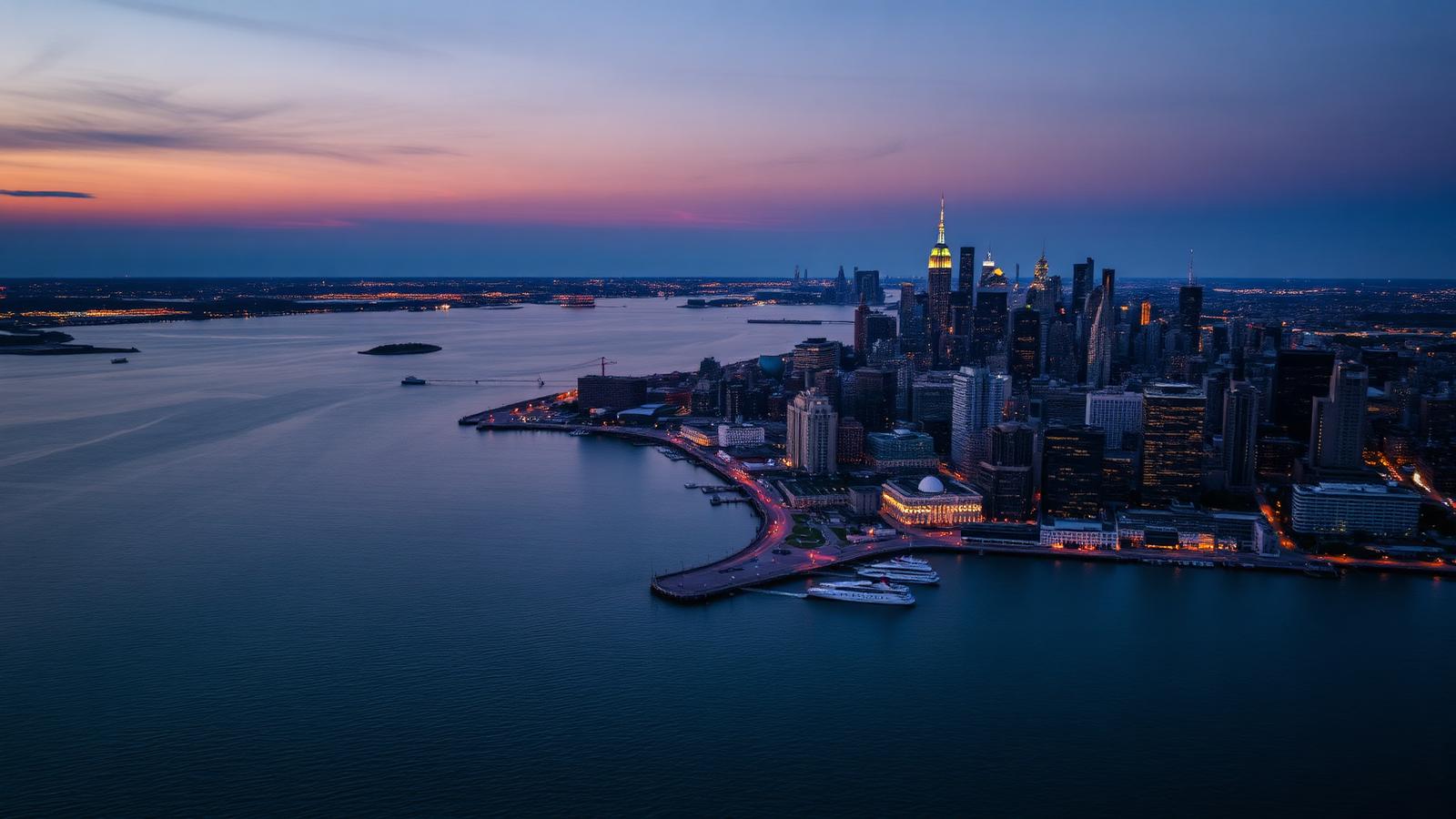 The Hudson corridor at dusk